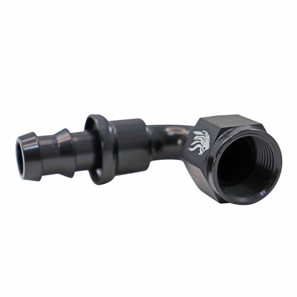 Conexão de Mangueira Curva 90° 1/2 x 8AN All Black -Cód.7819