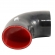 Curva de Silicone Preto 90º de 3