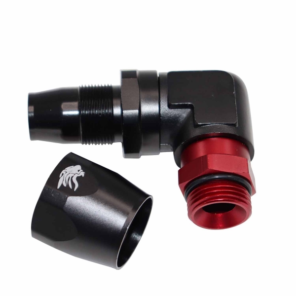 Conexão Curta 90° Macho 12AN x Mangueira 16AN R&B - Cód.9423