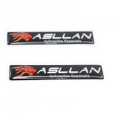 Par de Adesivos Asllan Resinado Preto 12 x 2,5cm - Cód.10858