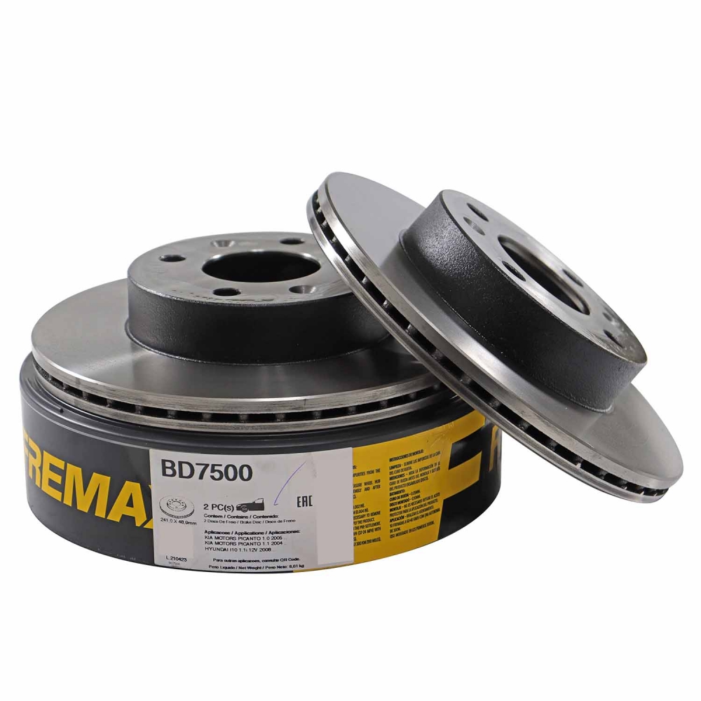 Kit Disco de Freio BD7500 Diant. Picanto - Cód.10087