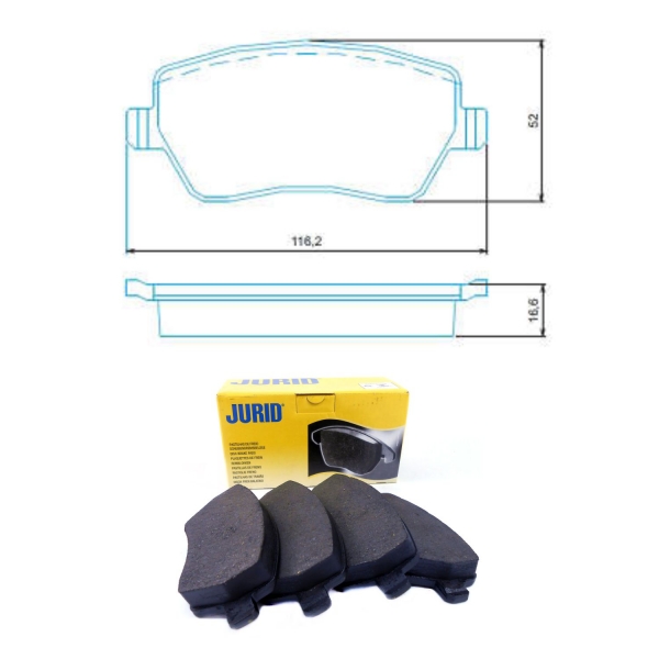 Pastilha Diant. Jurid HQJ2297 Renault Duster - Cód.5386