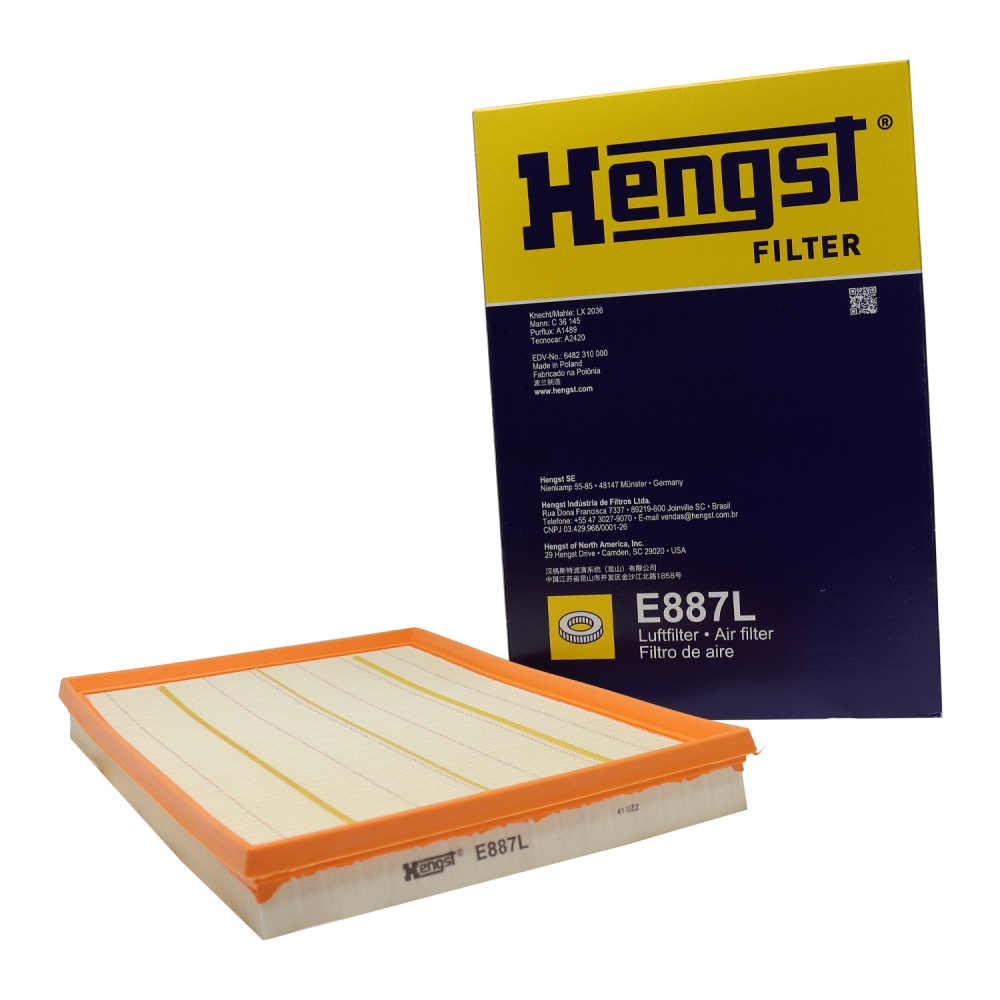 Filtro de Ar Hengst E887L BMW X5 3.0 (06...10) - Cód.9992