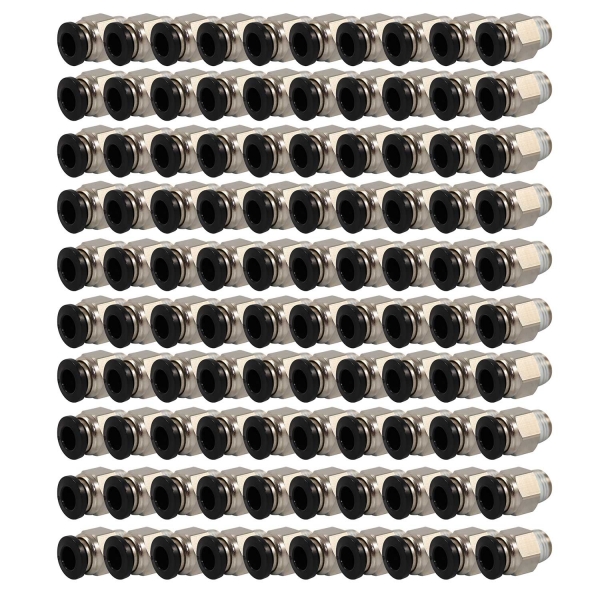 Kit 100 Conexão Pneumática Engate Rápido 1/8NPTx8mm-Cód.8333