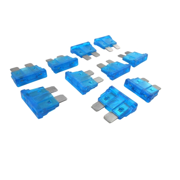 Kit com 10 Fusíveis Lamina Azul 15A - Cód.6748