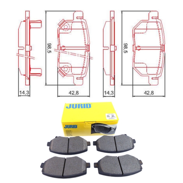 Pastilha de Freio Diant. Jurid HQJ2359A Jac T5 - Cód.4815