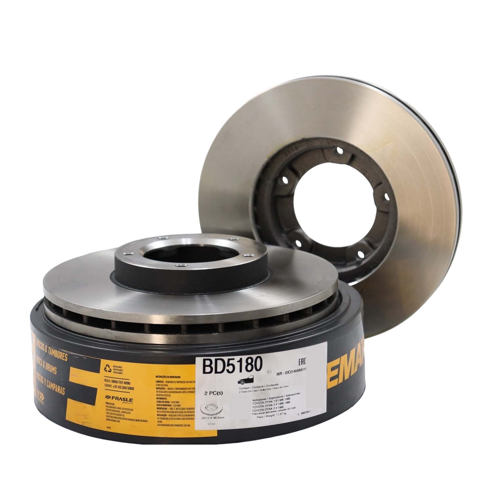 Kit Disco de Freio BD5180 Diant. Toyota Hilux - Cód.13545